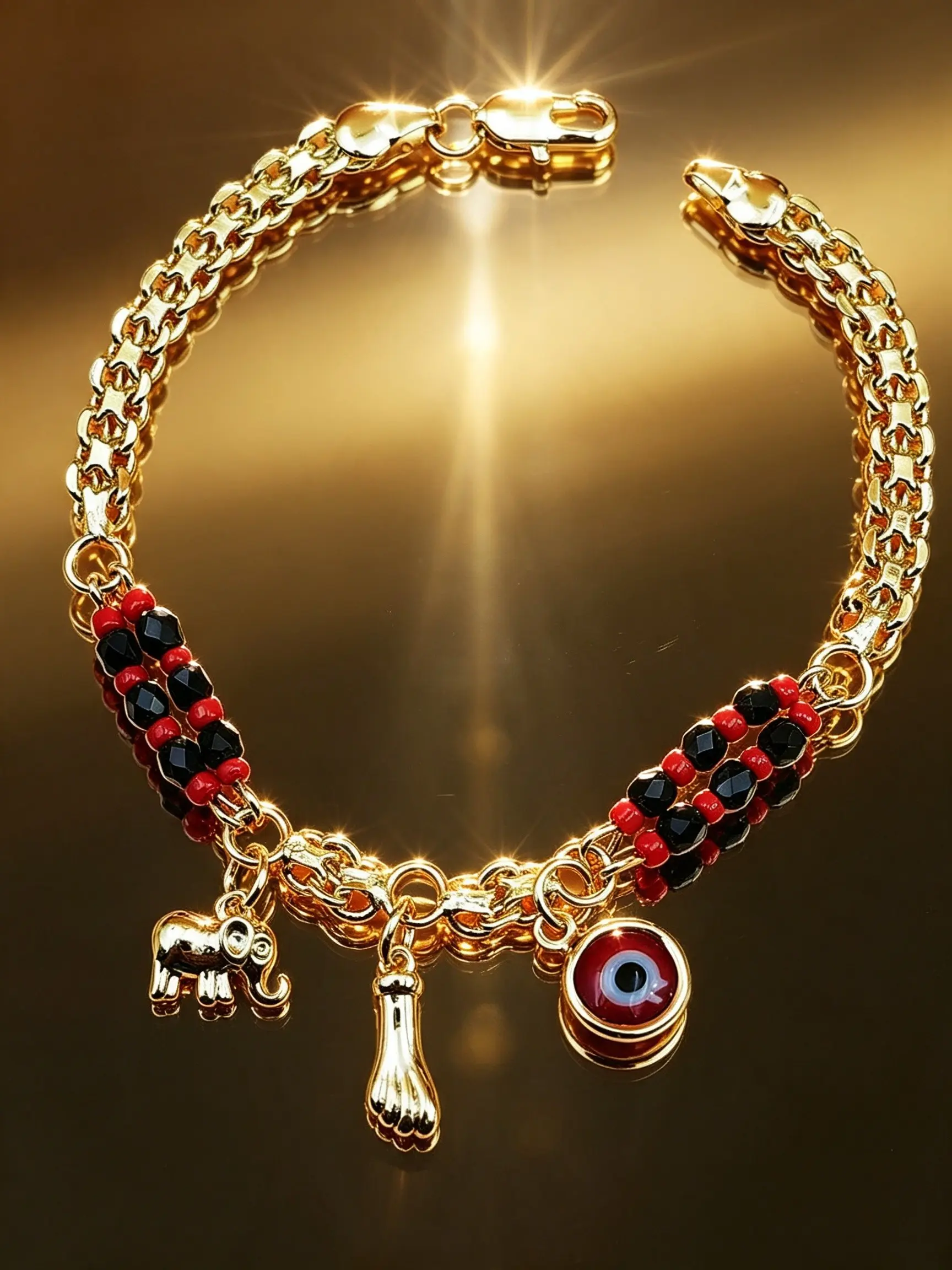 Fashionable Women's Elephant Evil Eye Bracelet, Elegant Pendant Design, High-Value Jewelry with Special Protective Meaning