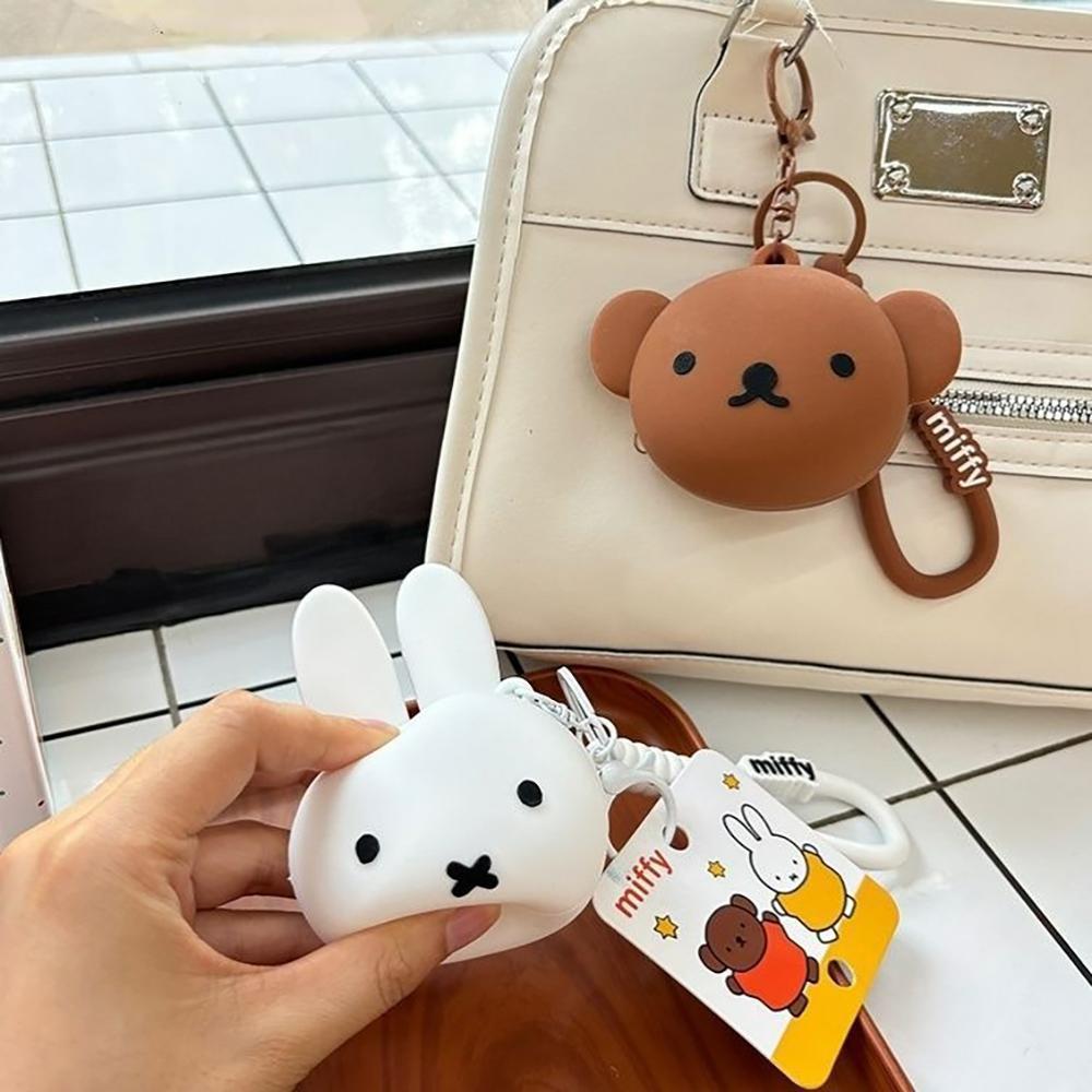 Kawaii Miffy Boris Cute Coin Purse Cartoon Rabbit Soft Silicone Mini Multifunctional Storage Bag Decoration Pendant Girl Gift