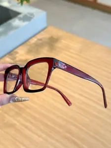 4 Pairs Women's Leopard Print Square PC Frame Retro Contrast Color Fashion Personalized Non-Prescription Glasses, Stylish Eyewear Accessories