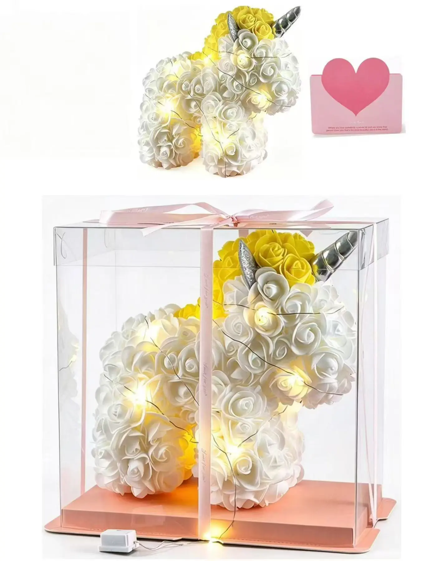 Unicorn Handmade Rose Flower Gift Set, Perfect for Valentine's Day, Anniversary, Christmas, Mom, Girlfriend, Birthday, Best Friend