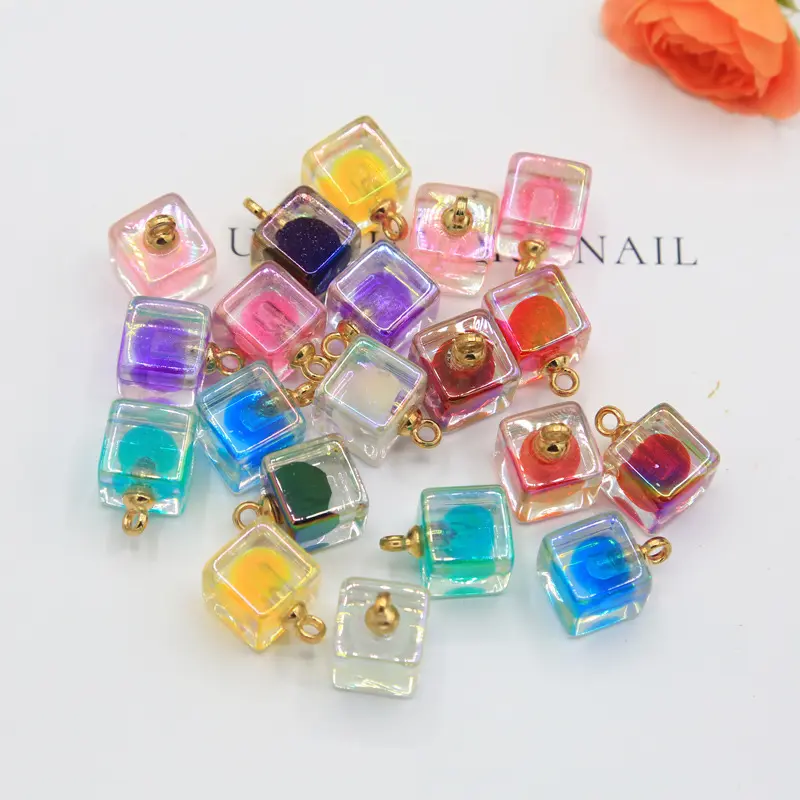 27pcs Transparent Acrylic Sugar Heart Square Beads with Electroplated Hanging Holes - Unisex Gold Jewelry for Women, DIY Beading & Jewelry Making Craft Supplies