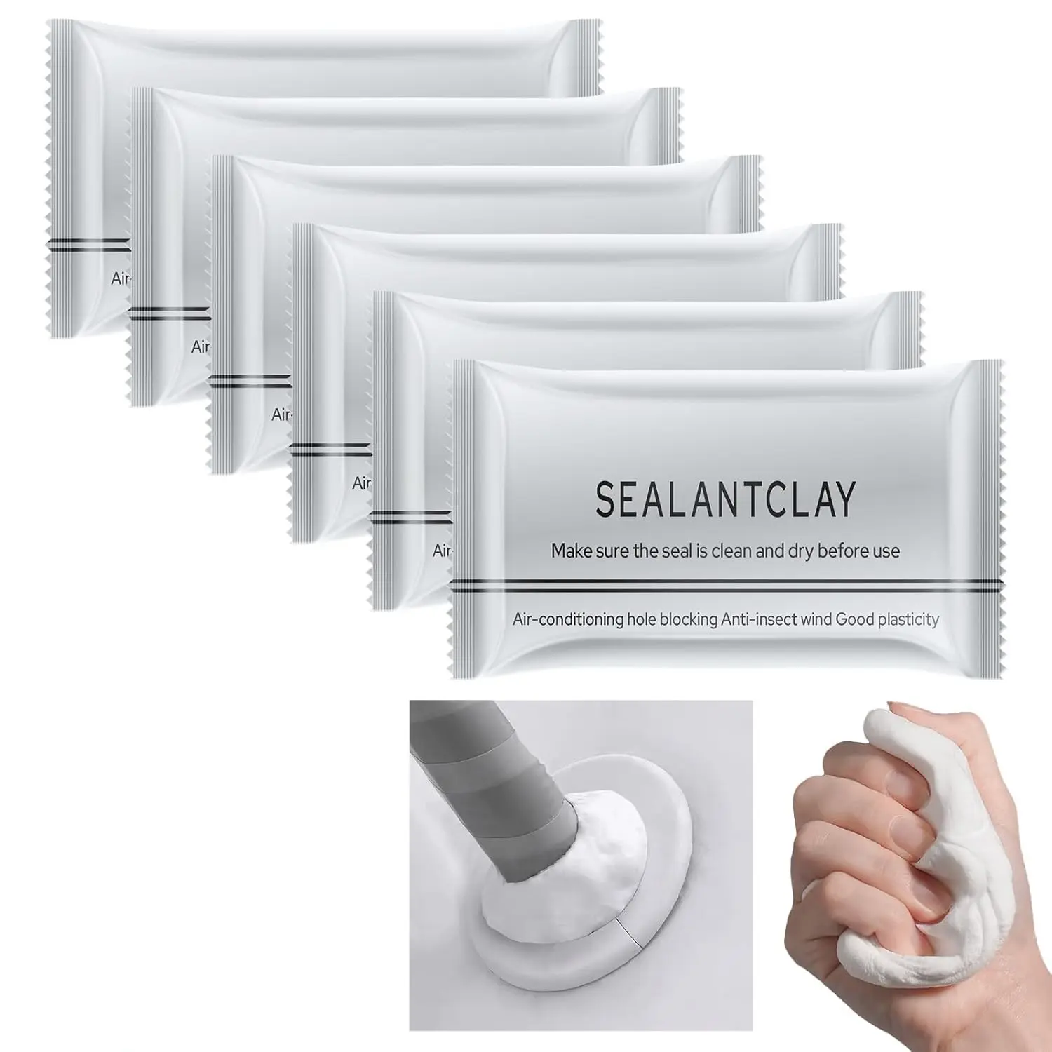 Household Sewer Pipe Sealing Putty, Air Conditioning Hole Sealing Rubber, Wall Solid Glue, Dormitory Ac Hole Seal, Durable and Effective