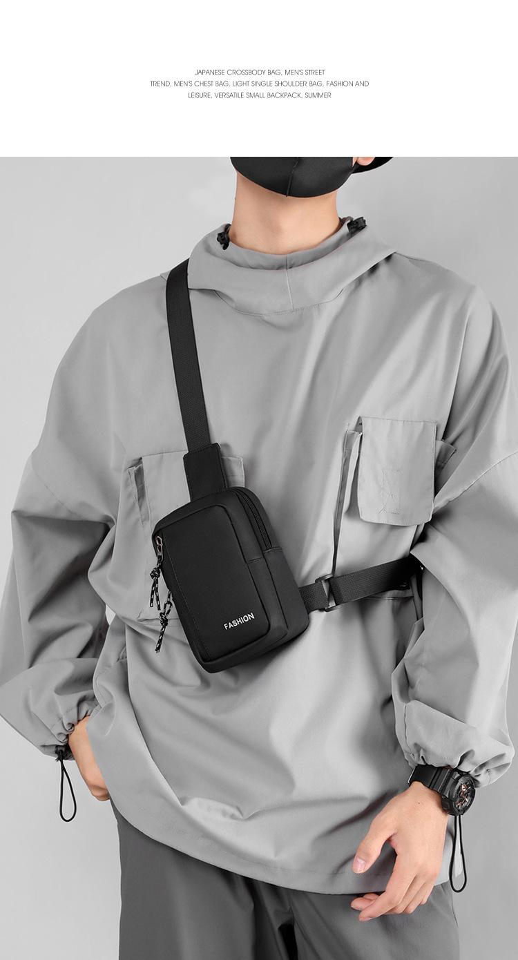 2026 New Leather Chest Bag for Men, Single-Shoulder Small Backpack, Water-Resistant Travel Sports Backpack, Crossbody Chest Bag, Travel Small Backpack