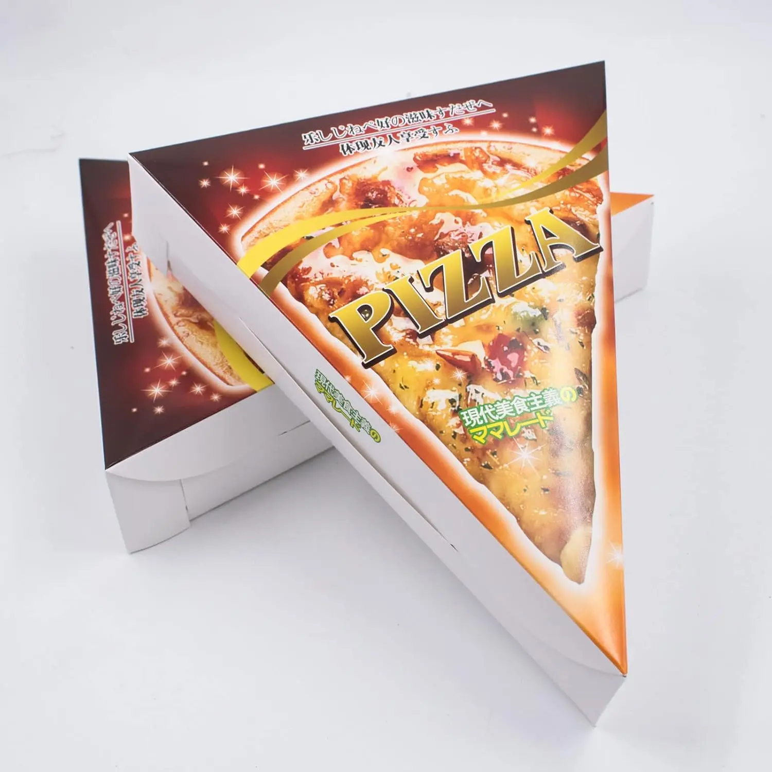 24 count Triangle Pizza Box with Inner Pads Mini Pizza Boxes Take  Packing Box Take Out Containers Single Slice Pizza Packaging Carton (9.6x7.5x1.77 inchs)