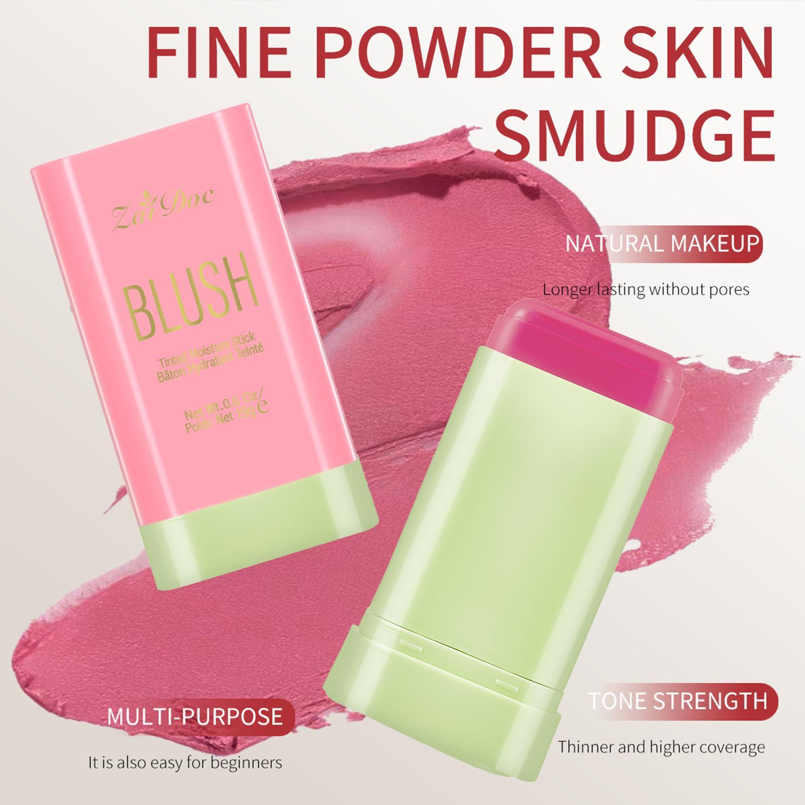 ZaiDoc On-the-Go Tinted Moisture Blush Stick | Hydrating Formula for Long-Lasting, Soft-Focus Glow – Natural Shades for Cheeks & Eyes, Flawless Look in Seconds!