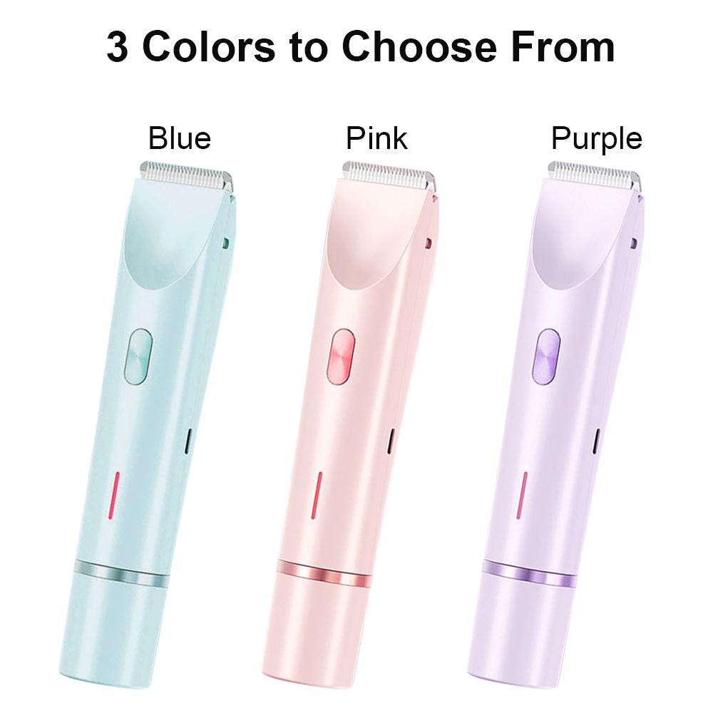 Summer Women's Electric Bikini Trimmer, Bikini Shaver, Rechargeable 2-In-1 Body & Facial Hair Remover, Waterproof Wet/dry Use, Christmas Gift