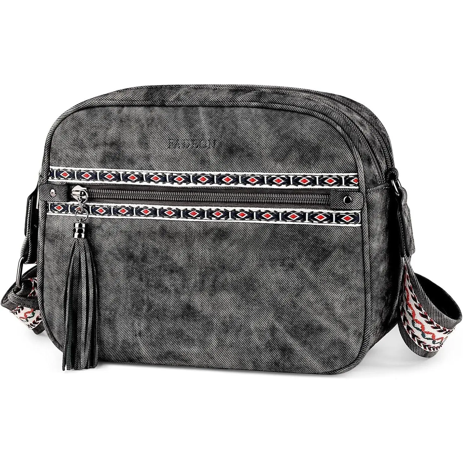 Crossbody Bags for Women, RFID 4 Card Slots | Vegan Crossbody with Wide Strap, Double-Zipper & Anti-, Fits Kindle & Essentials, Lightweight for Work & Travel