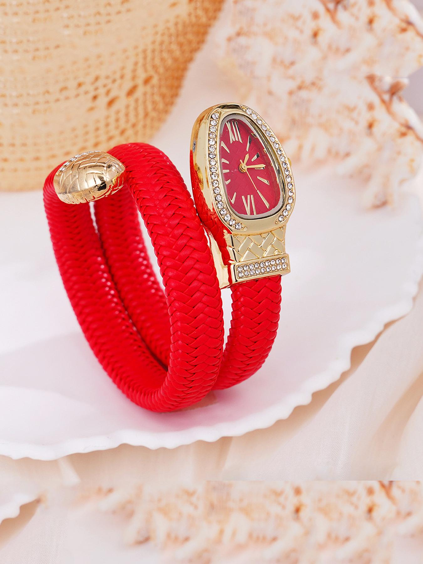 Women's Beautiful Snake Design Quartz Watch ,Exquisite Band Wristwatch, Suitable For Birthday, Anniversary, Halloween, Holiday Gifts