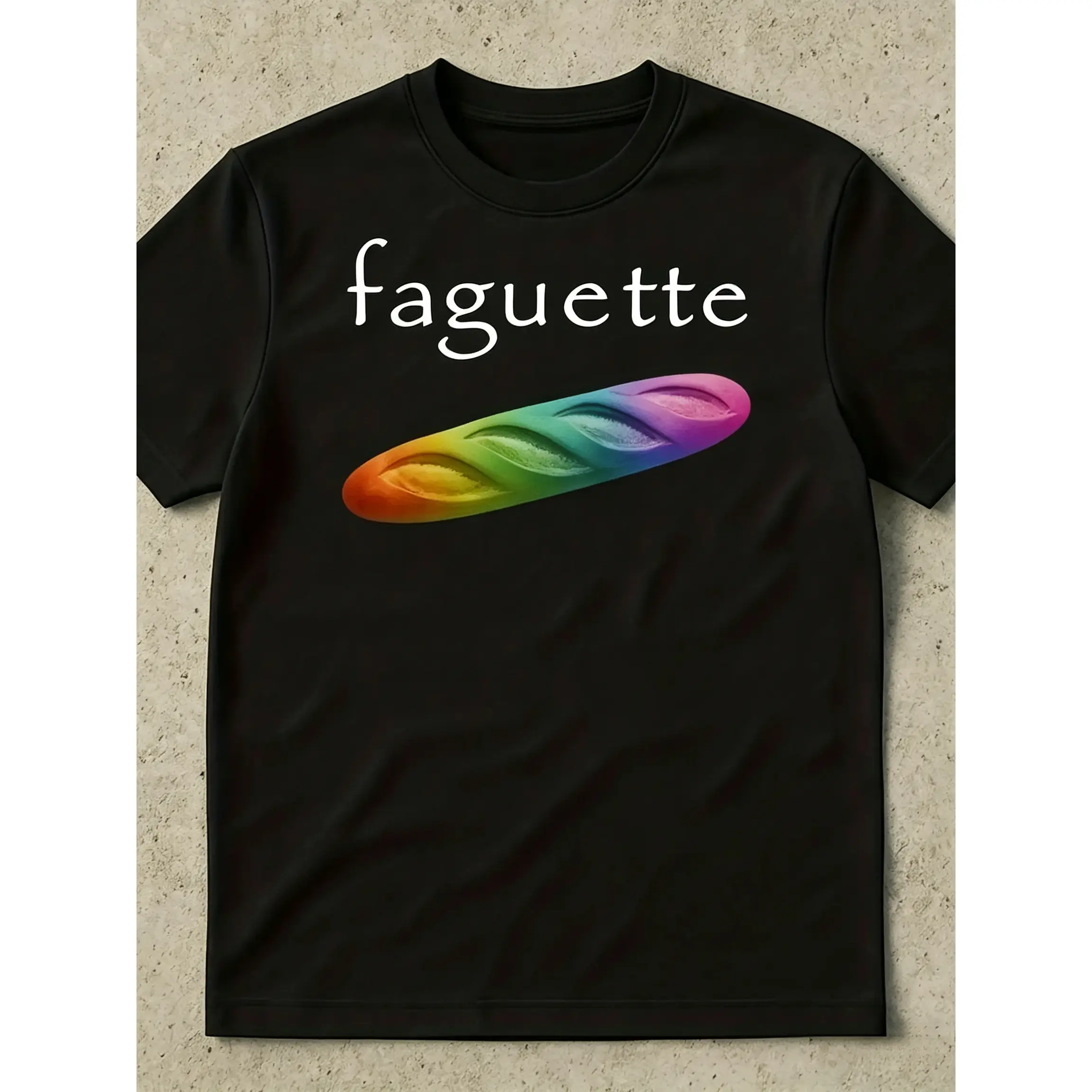 1pc of Baguette-Themed Humorous T-Shirt, Round-Neck Tee, Perfect for Couples, Ideal for Valentine'S Day Celebrations, a Gift for Both Men And Women