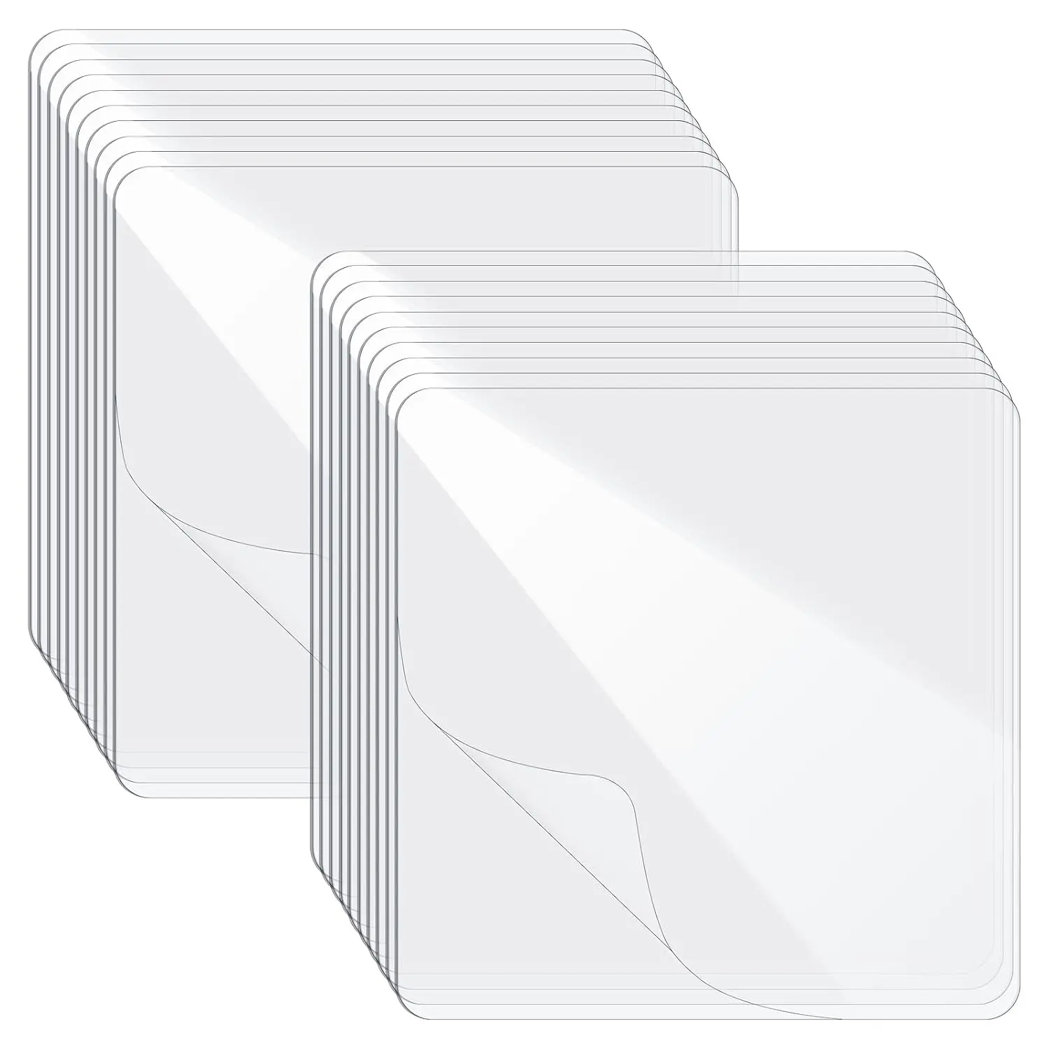 20 count Clear Double Sided Adhesive Pads for Mounting, Super   Double Sided Sticker, Heavy Duty Square Washable Sticky Patch for DIY Craft Office (2.24 Inch)