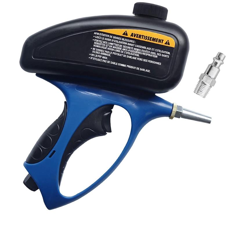 Portable Gravity Air Sandblaster, Adjustable Flow Air Sandblaster with Nozzle & Gloves, Multifunctional Tool for Precision Sanding Tasks