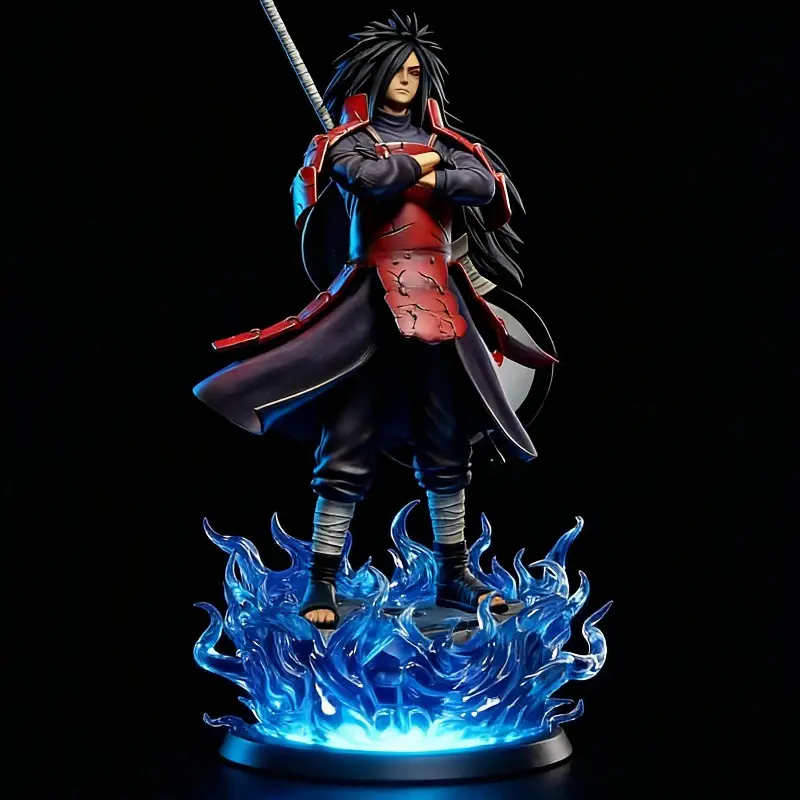 25cm/42cm Anime Naruto GK Uchiha Madara CW Gatekeeper Ver Light Up Figure PVC Statue Collect Model Toy Desktop Ornament Boy Gift