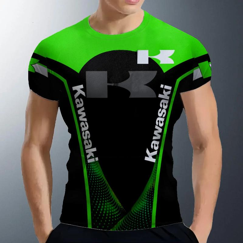 Kyn Apparel  Men Women New T Shirt Kawasaki Motorcycle Logo 3D Print Quick Drying Breathable Clothes Men  Fashion Sports T-shirts