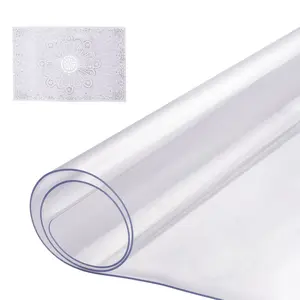 VEVOR Plastic Table Cover, 14 x 24 Inch 1.5 mm Thick Clear Table Protector, Rectangle PVC Desk Mat, Waterproof & Easy Cleaning Desk Pad Tablecloth, for Office Dresser Dining Room Table Night Stand