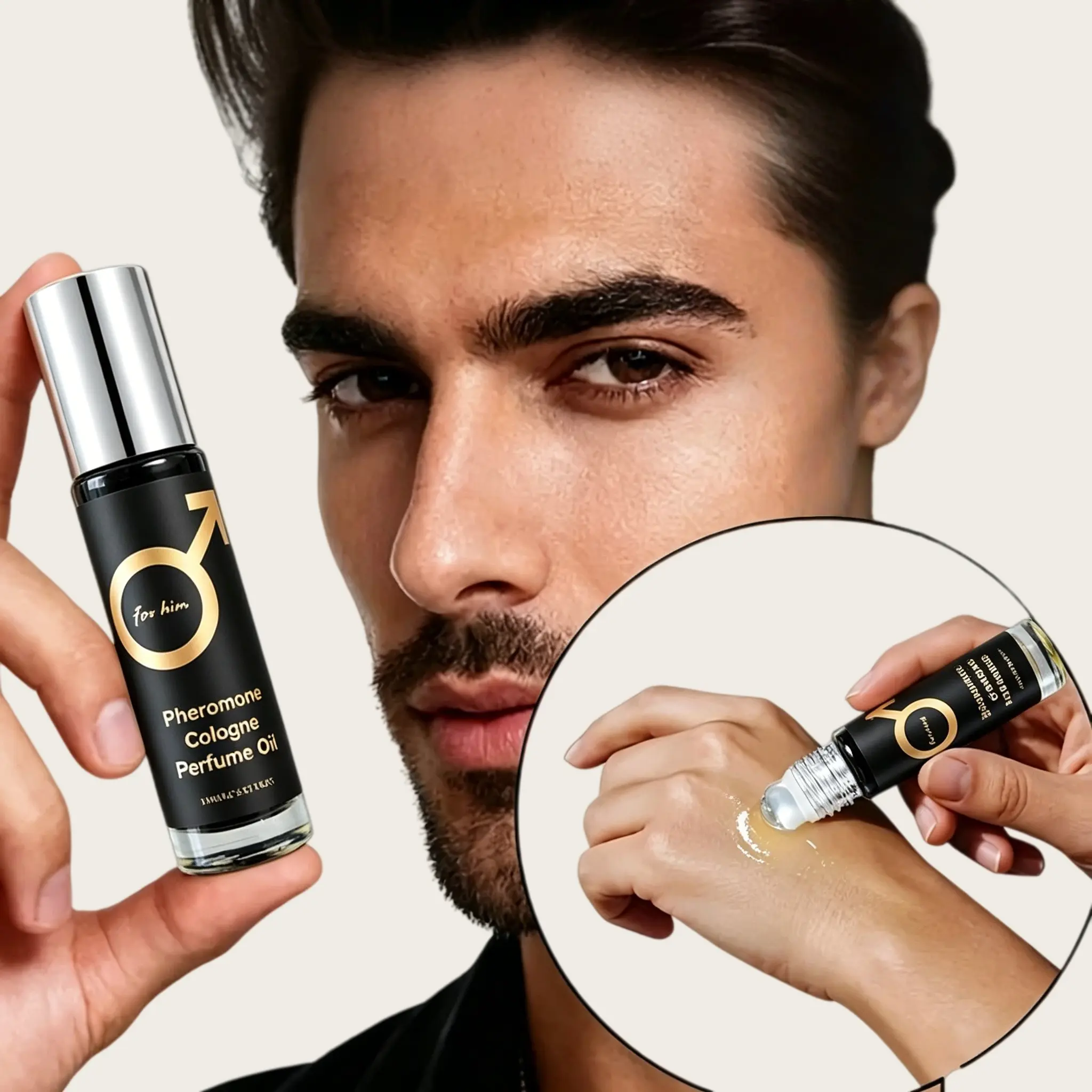 Men's Pheromone Perfume 10ML, Roll-On Travel Size, Long-Lasting Fragrance for Dates, Floral Scent, Perfect Gift for Holidays, Pheromones Oil