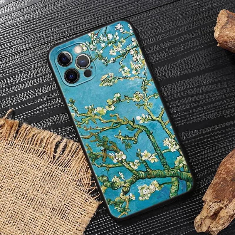 Van Gogh Starry Sky Sunflower & Apricot Blossom Soft Phone Case for iPhone 17 16 15 14 13 12 11 Pro Max