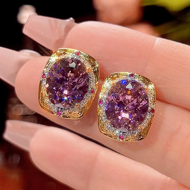 Vintage Dried Rose Jewelry Set for Women Oval Cut Luxury Fashion Necklace Earrings Ring Gifts for Women