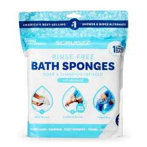 Disposable No-Rinse Bath Wipes 25 Pieces, All-Purpose Shower Wipes, Quick Clean Ideal Choice, Perfect for Travel and Camping, Single Use