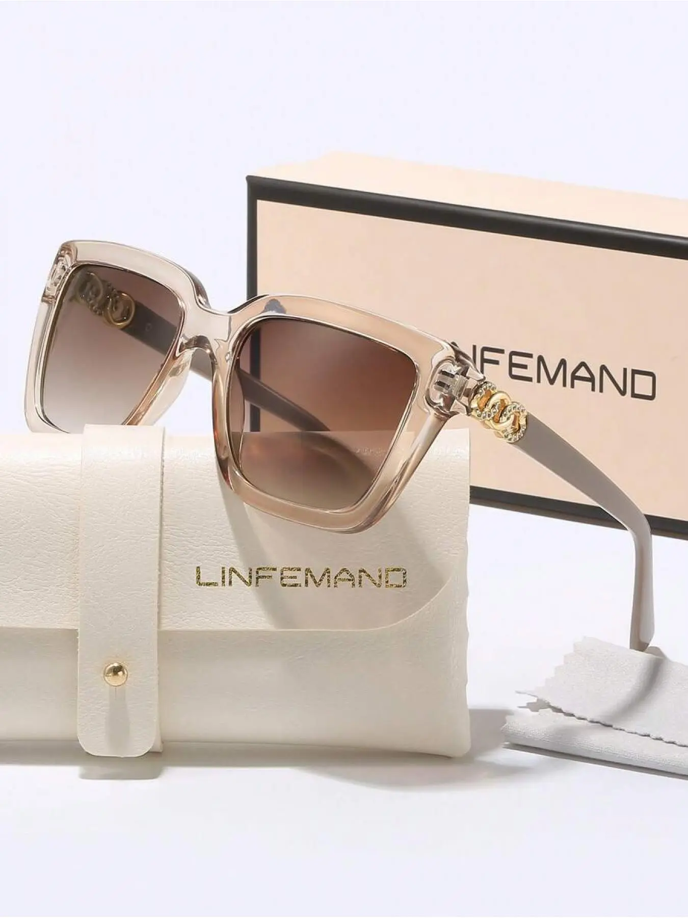 Lifemando Classic Square Frame Tinted Lens Sunglasses, Elegant Trendy Sunglasses for Women, Fashionable Shades for Everyday Use and Outdoor Activities, Summer Sunglasses, Sun Protective Sunglasses, Square Framed Sunglasses, Stylish Sunglasses