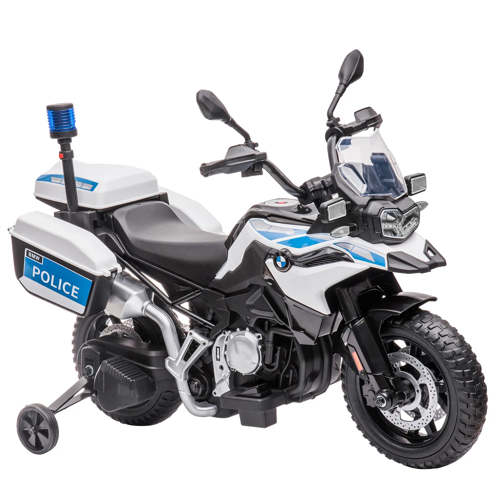 Garvee Licensed luxury car brand 12V 7AH Kids Ride-On Police Motorcycle – Electric Motorbike with LED Headlights, Warning Lights, Horn, High/Low Speeds, Spring Suspension, 2 Storage Boxes, EVA Tires, for Ages 3-8
