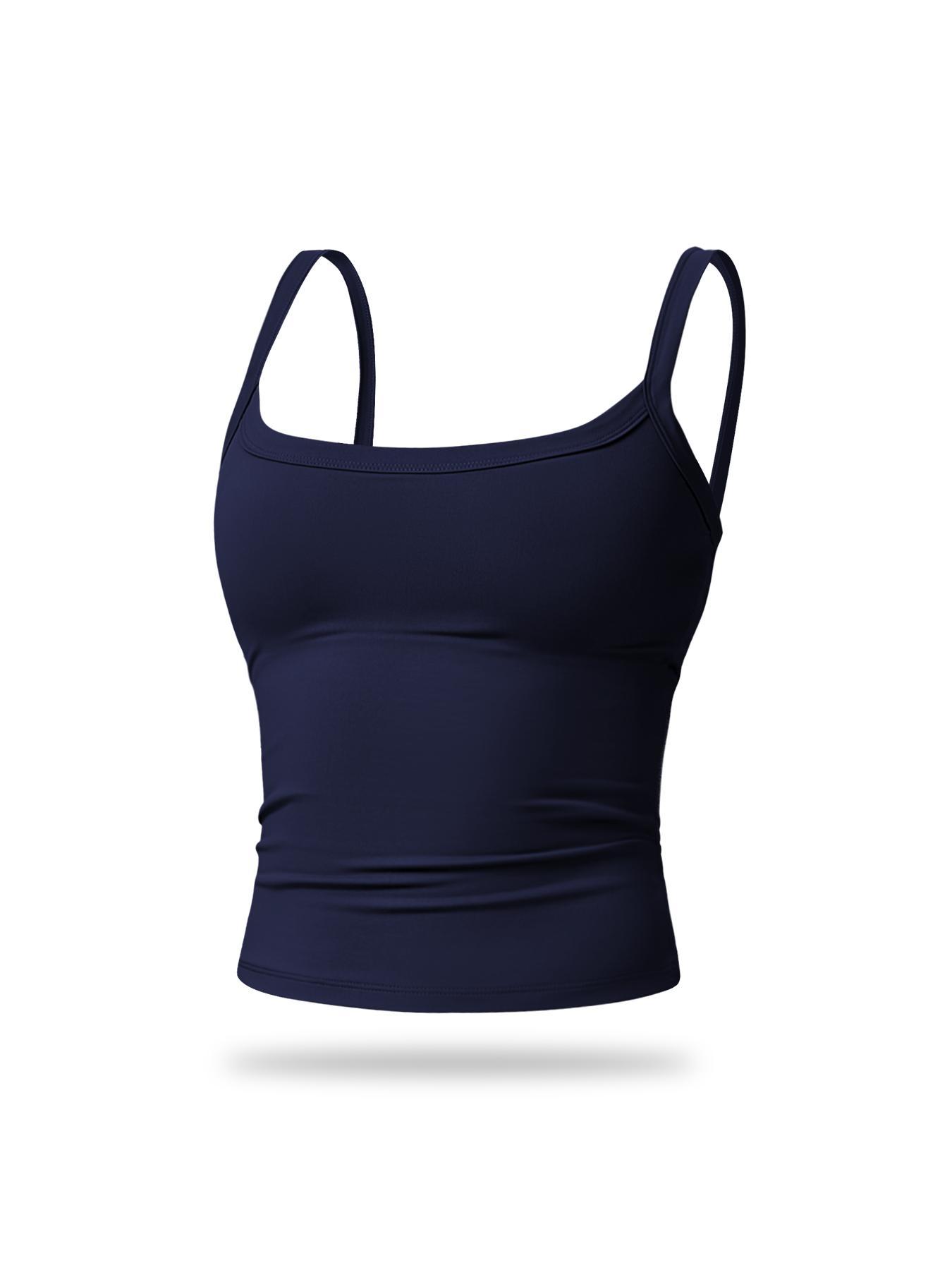 Women's Solid Color Wireless Sports Tank Top, Quick-Drying, Breathable, Comfortable Sports Vest, Ladies Sportswear for Indoor and Outdoor Wear, Workout Clothes for Women