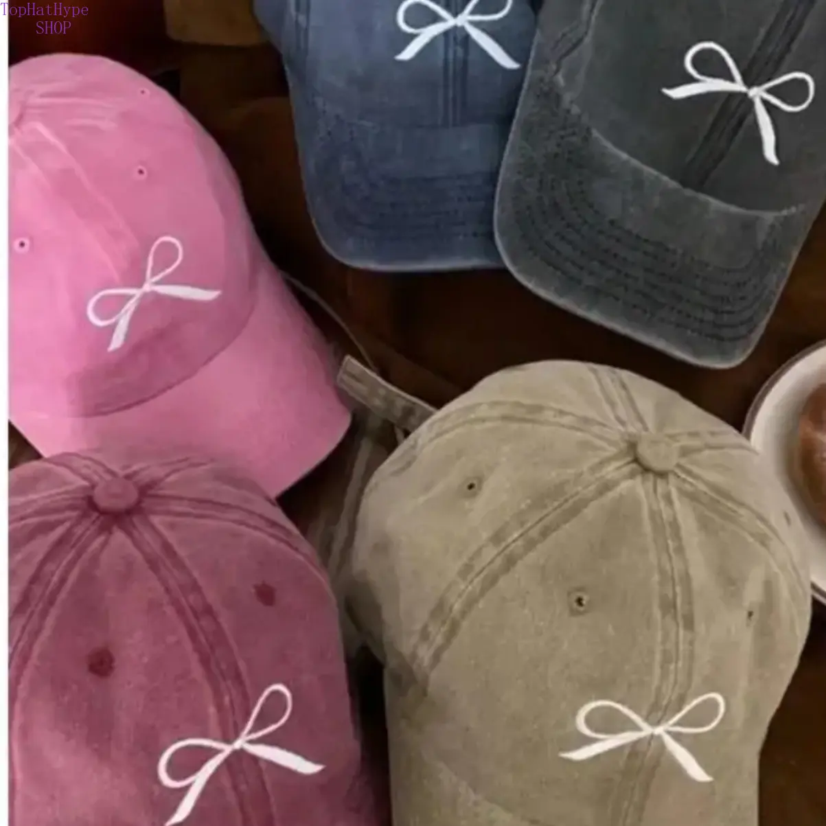Women's Wool Baseball Cap, Casual Statement Hat with Embroidered Bow Logo, Adjustable Snapback for Outdoor Sports, Bow Logo Hats