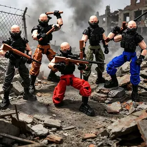 Dummy13 Five-Piece Mercenary Tactical Doll Set, Multi-Jointed Special Forces Model with Weapons and Mask, Military Collectible Figure