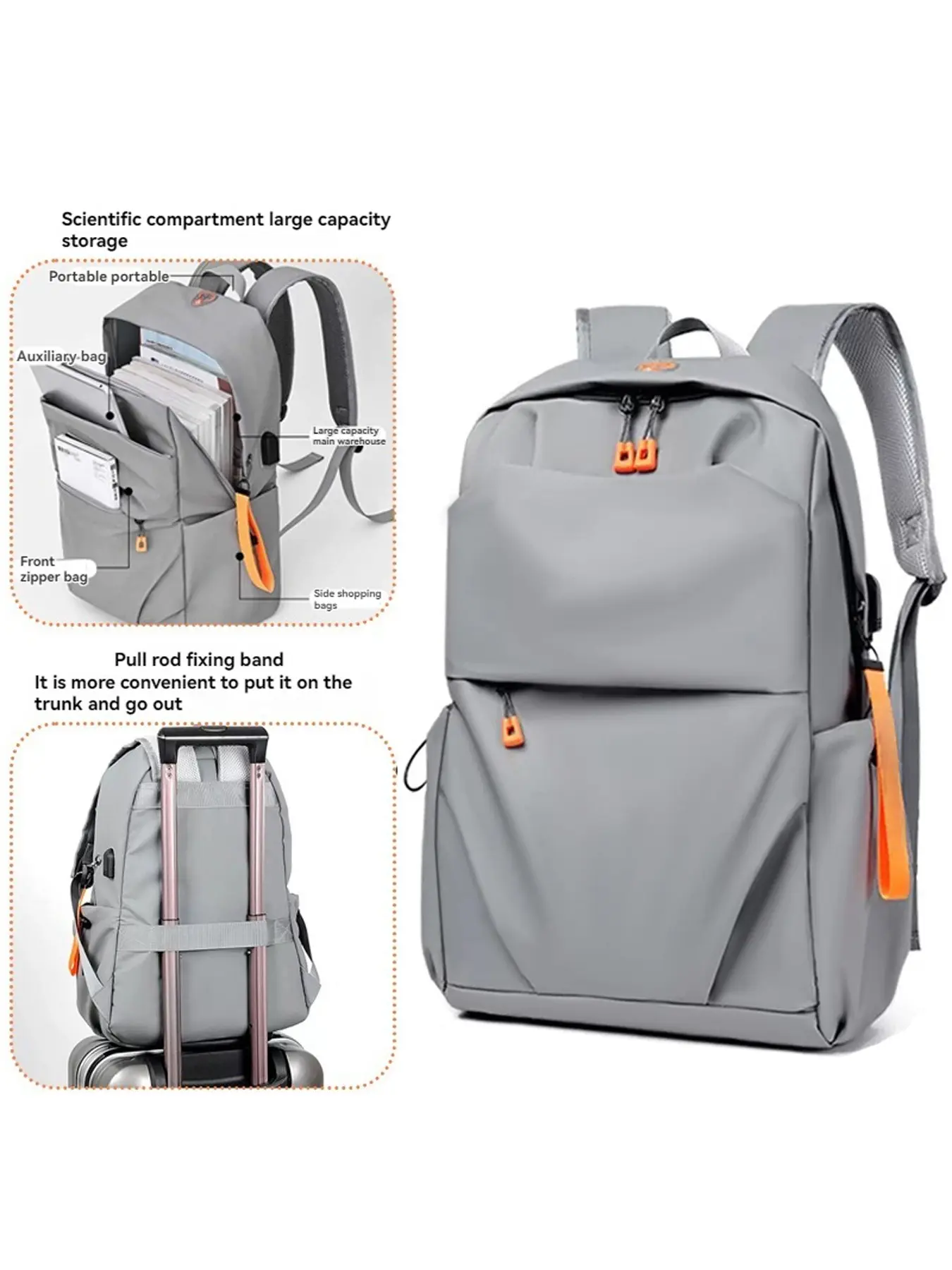 Laptop Backpack for 14-Inch Laptops, Laptop Bags, Multi-Layer Casual Day Bag with Handle, University Campus Backpack, Ideal for Daily Work and Travel