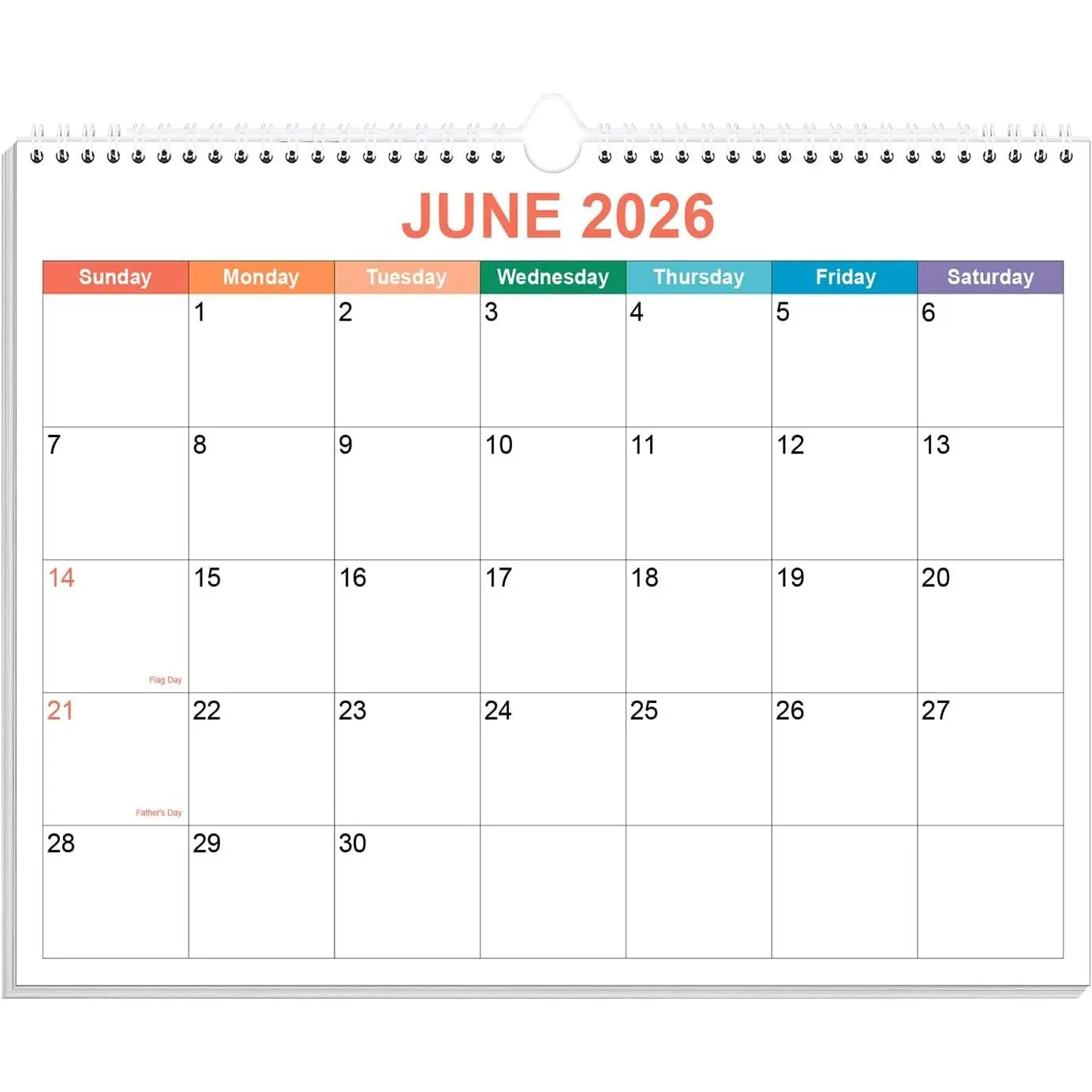 Calendar 2026-2027, Wall Calendar 2026-2027 from August 2026 - December 2027, 17 Months Calendar with  Paper, -Wire Binding &  Hook, 8.5" x 11", Colorful