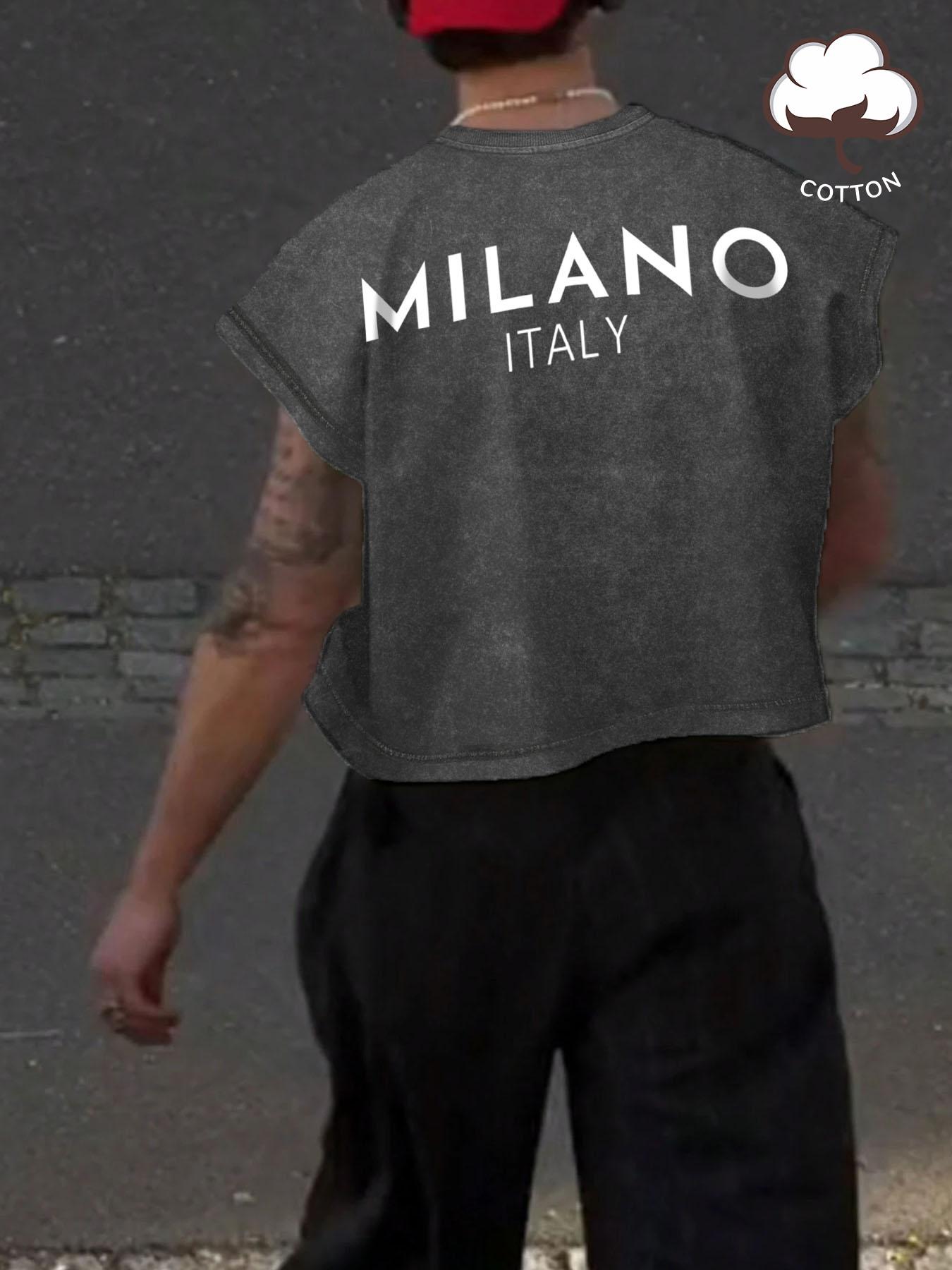 Men's Basic Solid Color Crop Tank Top, Regular Fit Casual Sleeveless Round Neck Top for Summer, Fashion Men's Clothes for Daily Wear