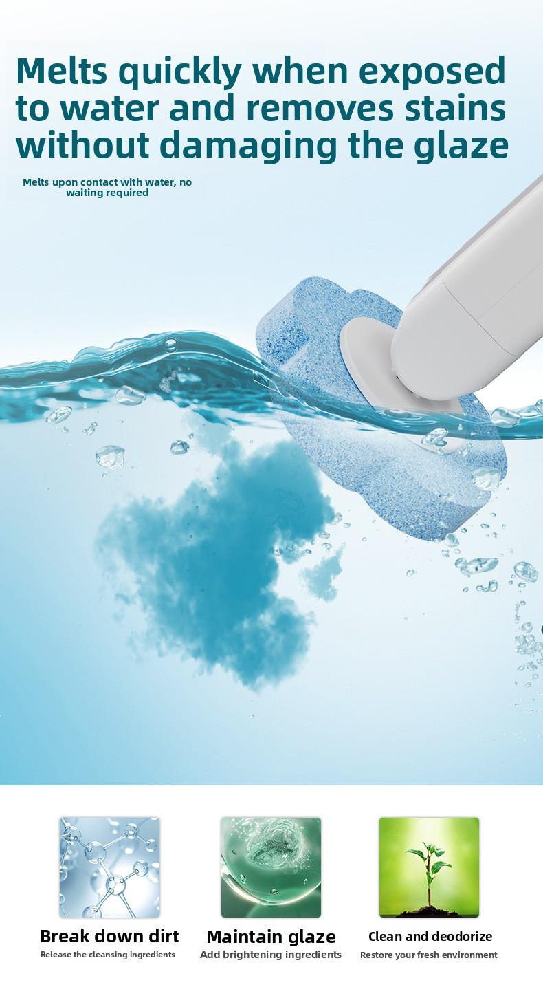 Large-capacity Disposable Toilet Brush Household Toilet Brush Set for Bathroom, Long Handle, Dead-Corner-Free Soft Bristles