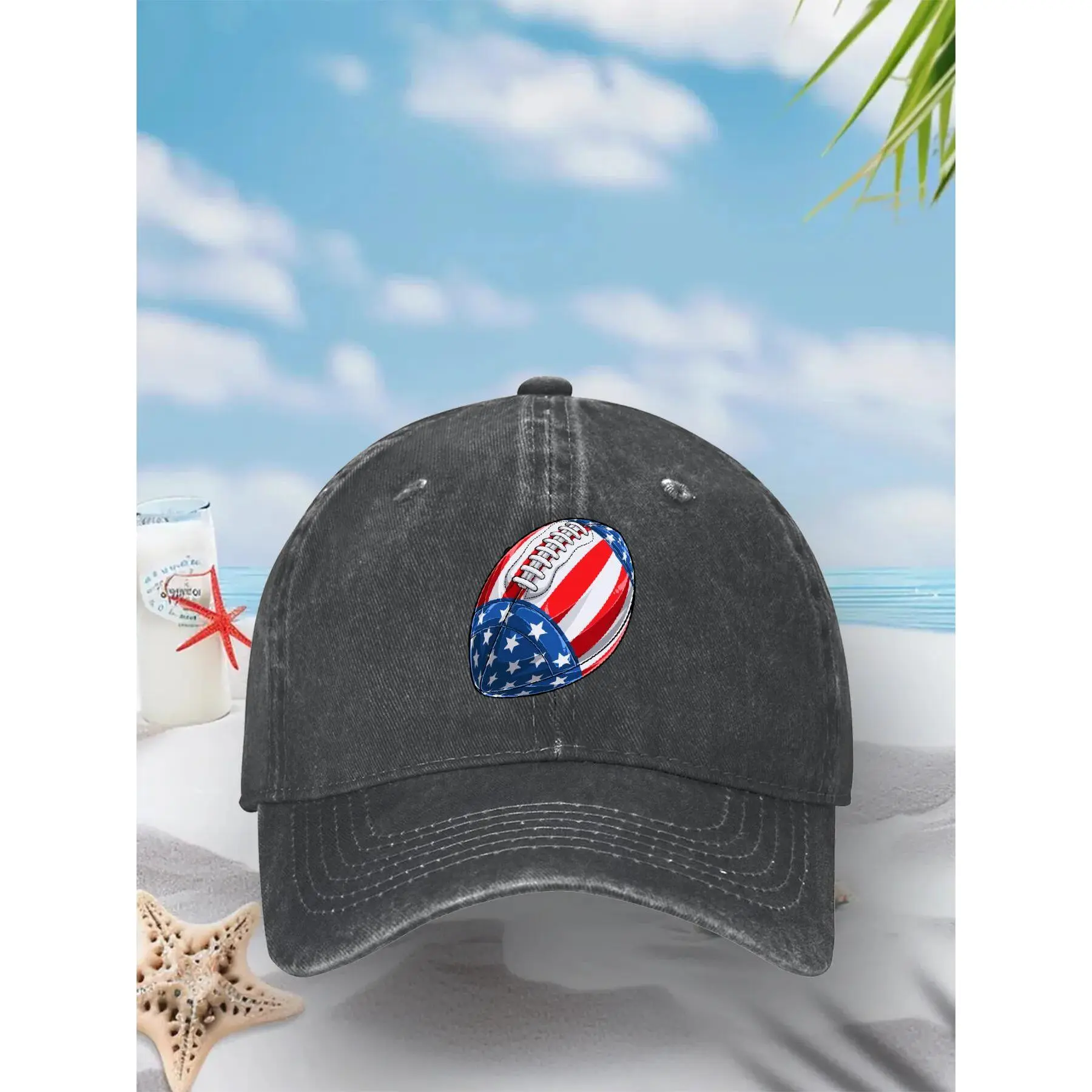 Football American Flag 4th of July Kids Boys American Long Sleeve Baseball Cap Casual Snapback Cap