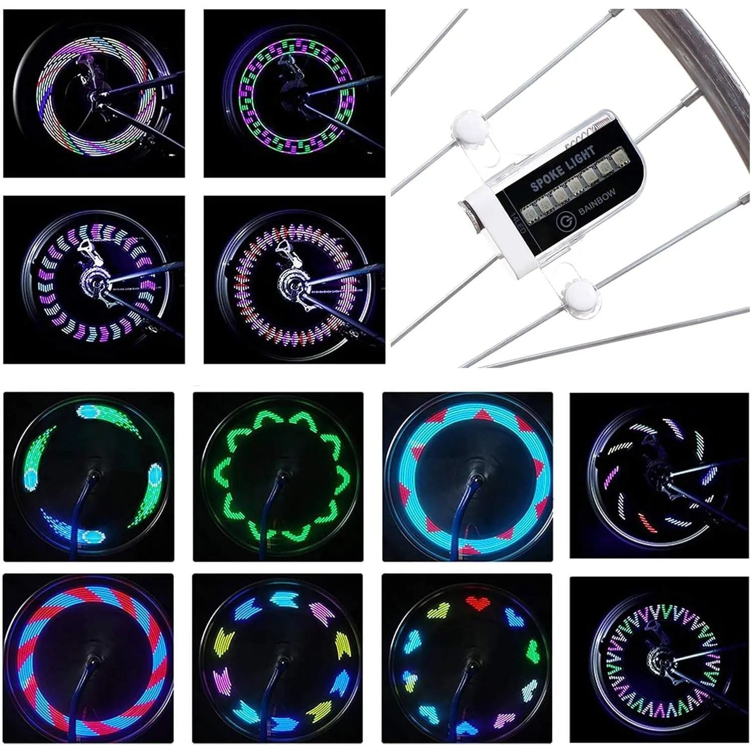 LED  Wheel Lights - A12  Cool  Tire Light, Safety Spoke Lights for  Boys Girls Men Women, 30 Fun Bright Patterns, Auto & Manual  , with