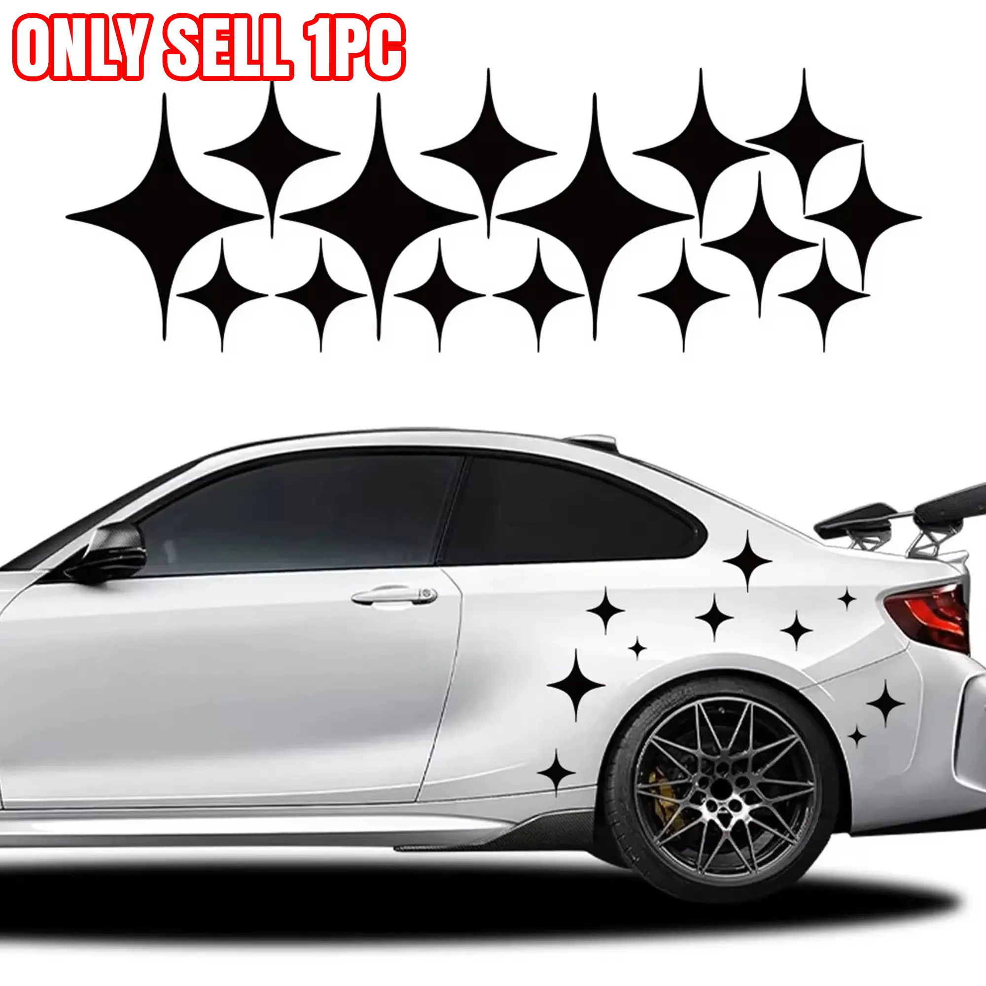 1PC Geometric Star Pattern Stickers Car Body Side Vinyl Decals For Vehicles Suv Cars Pickup Truck Auto Decor Accessories