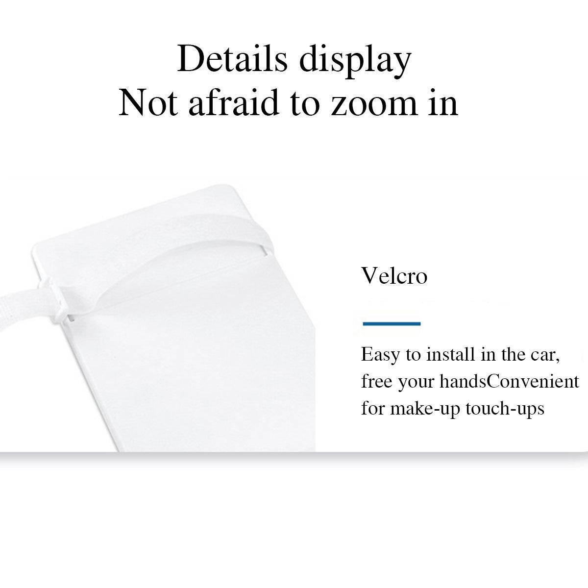 LED Touch Screen Car Visor Mirror – Adjustable Brightness HD Vanity Mirror, Rechargeable Auto Interior Makeup Mirror, Girly Car Accessories for Women