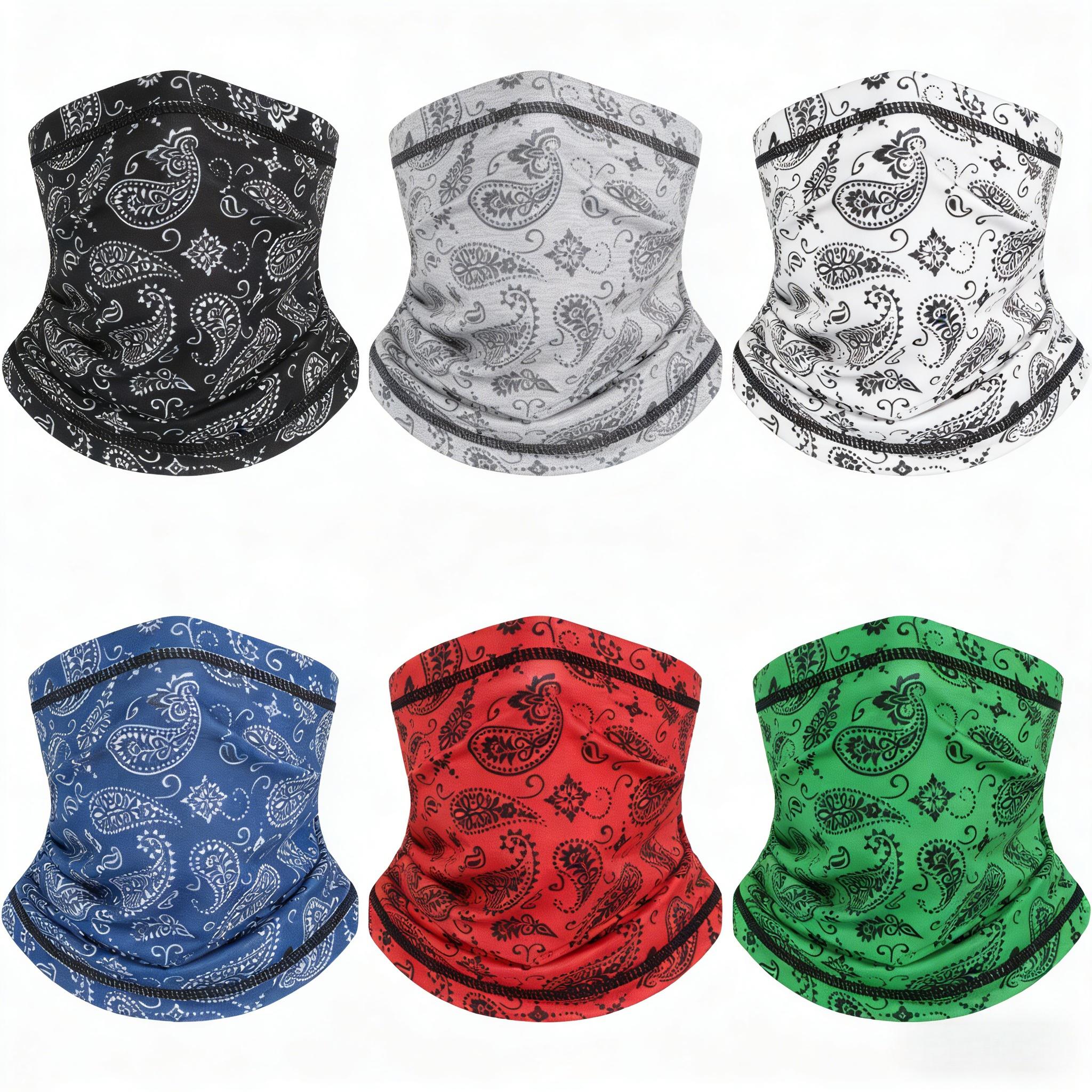 6-Pack Camouflage Neck Gaiters Face Mask for Men Women, Seamless Bandana Scarf Balaclava Headband, Multi-Functional Outdoor Headwear