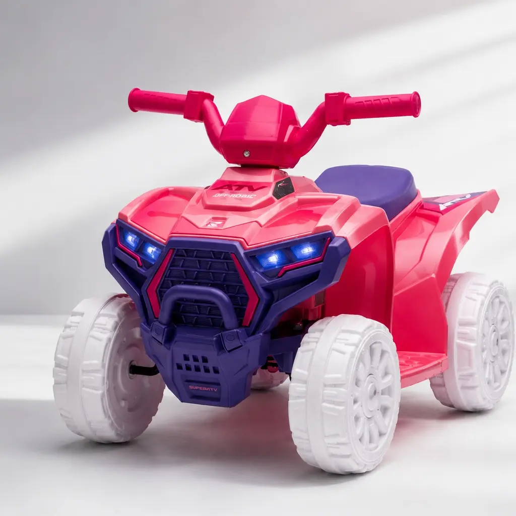 ARCH 6V Electric Mini Quad 4-Wheeler for Kids Ages 3-5, Battery-Powered Off-Road Toy Car, Anti-Slip Wheels, Multiple Colors, Indoor/Outdoor Use, Plastic, ASTM Certified, 9.70 lb, Four Wheeler