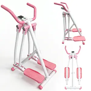 Aobtkel®Air Walk Elliptical Machine - Foldable Cardio Cross Trainer Glider for Full-Body Low-Impact Exercise with LCD Display Ideal for Home Gym