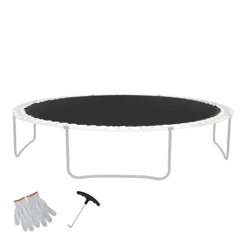 Replacement Trampoline Mat, Jumping Mat Fits 13ft Frame, Universal Jumping Mat for 13ft Round Trampoline, Reinforce UV-Resistant Mat with Spring Tool & Durable V-Rings, Fit 7" Spring Length