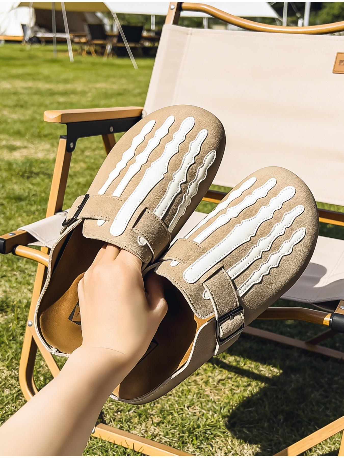 Spring Summer New Men's Half-Enclosed Sandals, Soft Skin-Friendly Material, Lightweight Design for Indoor Relaxation & Outdoor Walks