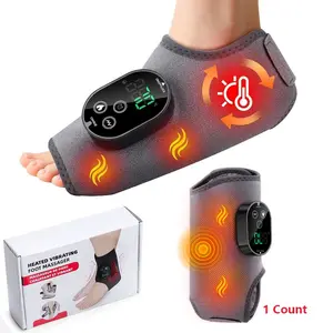 Foot Ankle Massager with Heat and Vibration, Cordless Ankle Heating Wrap, Adjustable Temperature and Intensity, Foot Massagers for for Swelling, Plantar Fasciitis, Therapy, 1Pcs