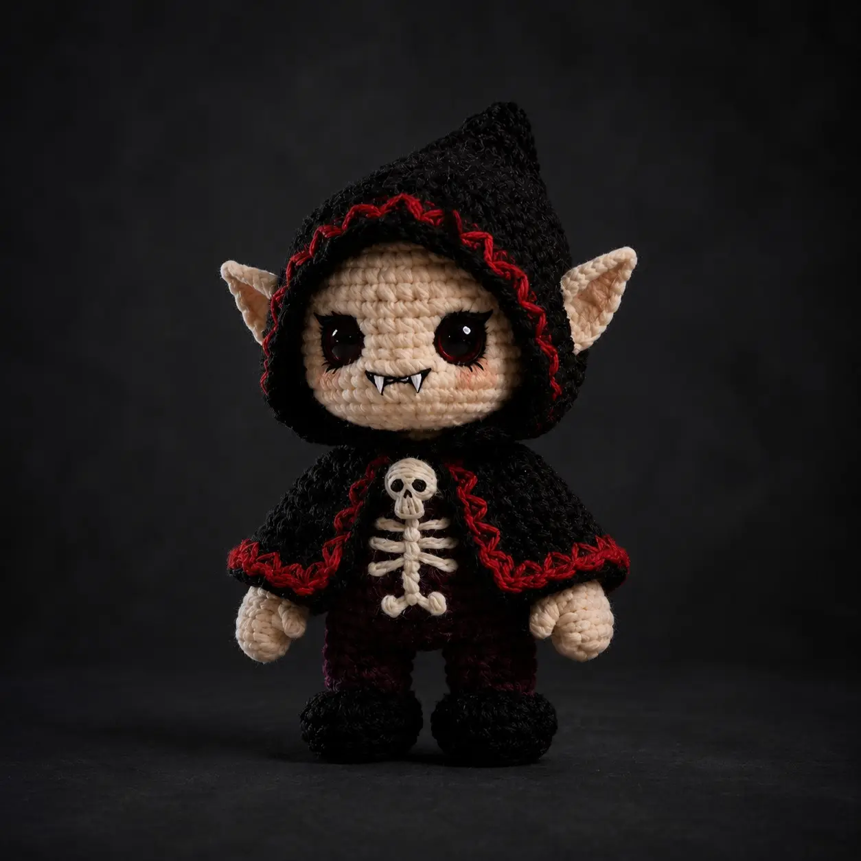 Beginner-Friendly Vampire Crochet Kit, Amigurumi Craft Set with Detailed Instructions, Perfect Gift for Various Holidays