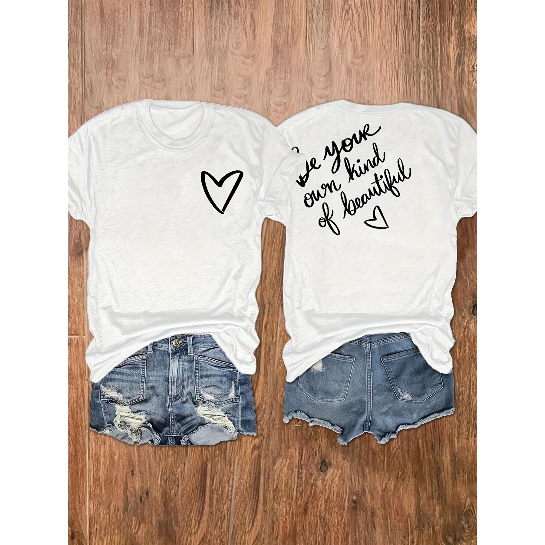 Women's Fitted Short Sleeve Pure Cotton T-Shirt - Soft Digital Printed Image Fabric, Casual Round Neck, Machine Washable, Summer Vacation Outdoor Sports Top