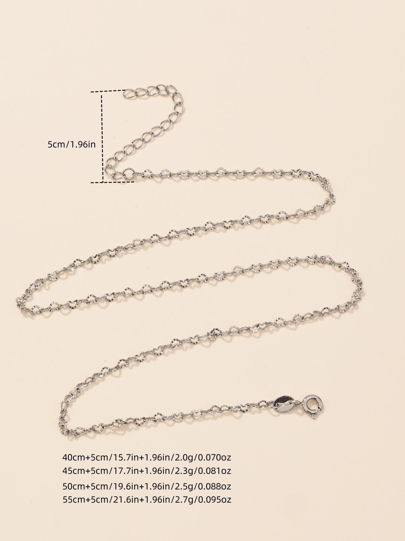 S999 Sterling Silver Heart Design Chain Necklace, Gifts for Her, Fashion Jewelry for Party, Daily Clothing Decor, Trendy All-match & Exquisite Jewelry for Birthday Gift