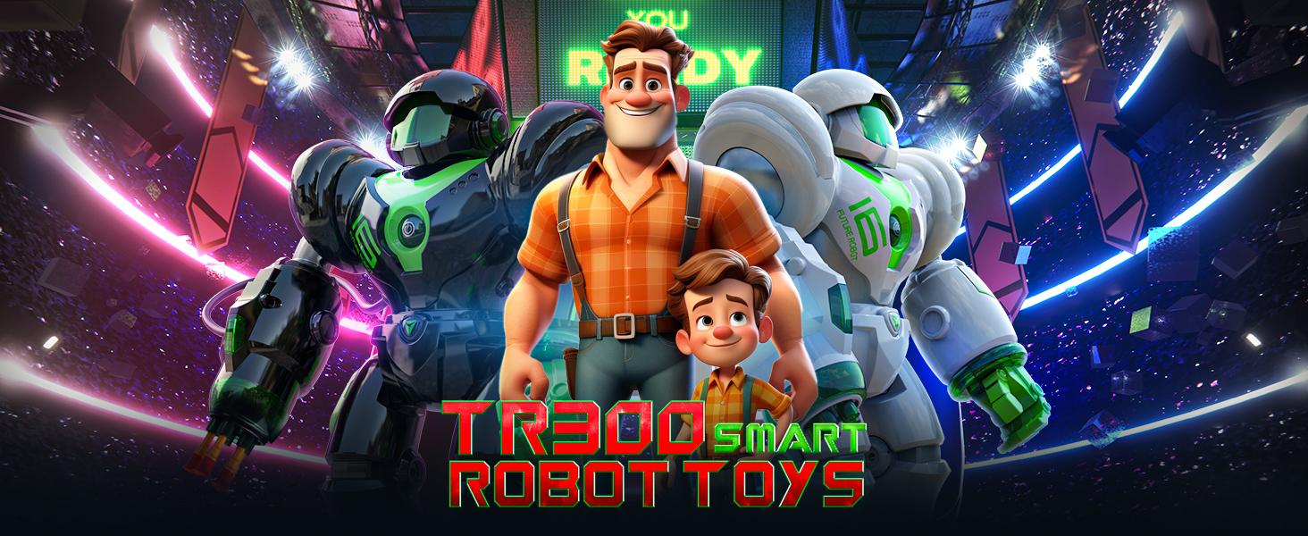 TR300 Robot Toys for Kids - Smart Programmable, Dancing Remote Control Emo Robot with 22 Actions, Supporting 78 Changing Expression, for Kids, 3 4 5 6 7 8 Year Old Boy Birthday