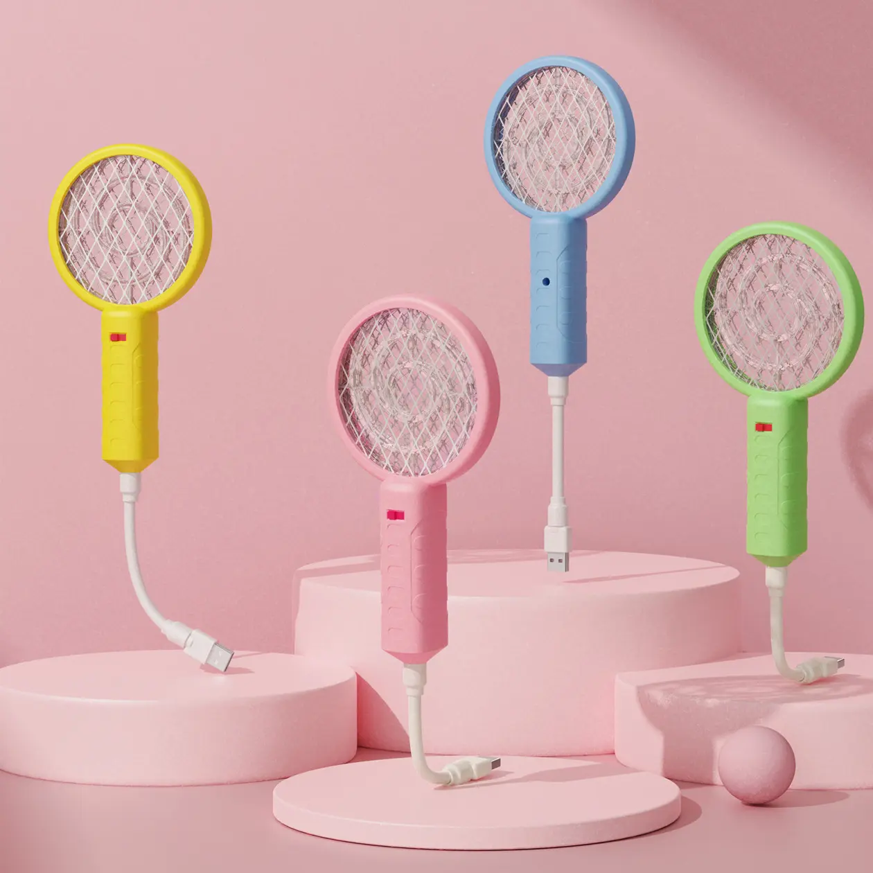USB Rechargeable Mini Electric Mosquito Swatter with Mosquito Attractant Lamp Portable Trap for Dorm and Home