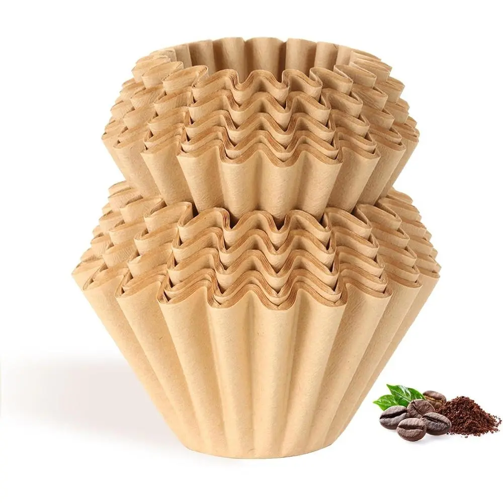 100 Count Unbleached Coffee Filters, 4-5 Cup Natural Basket Coffee Filter Paper for 5 Cup Coffee Maker, Small Coffee Travel Brewer, Single Serve Coffee Pot