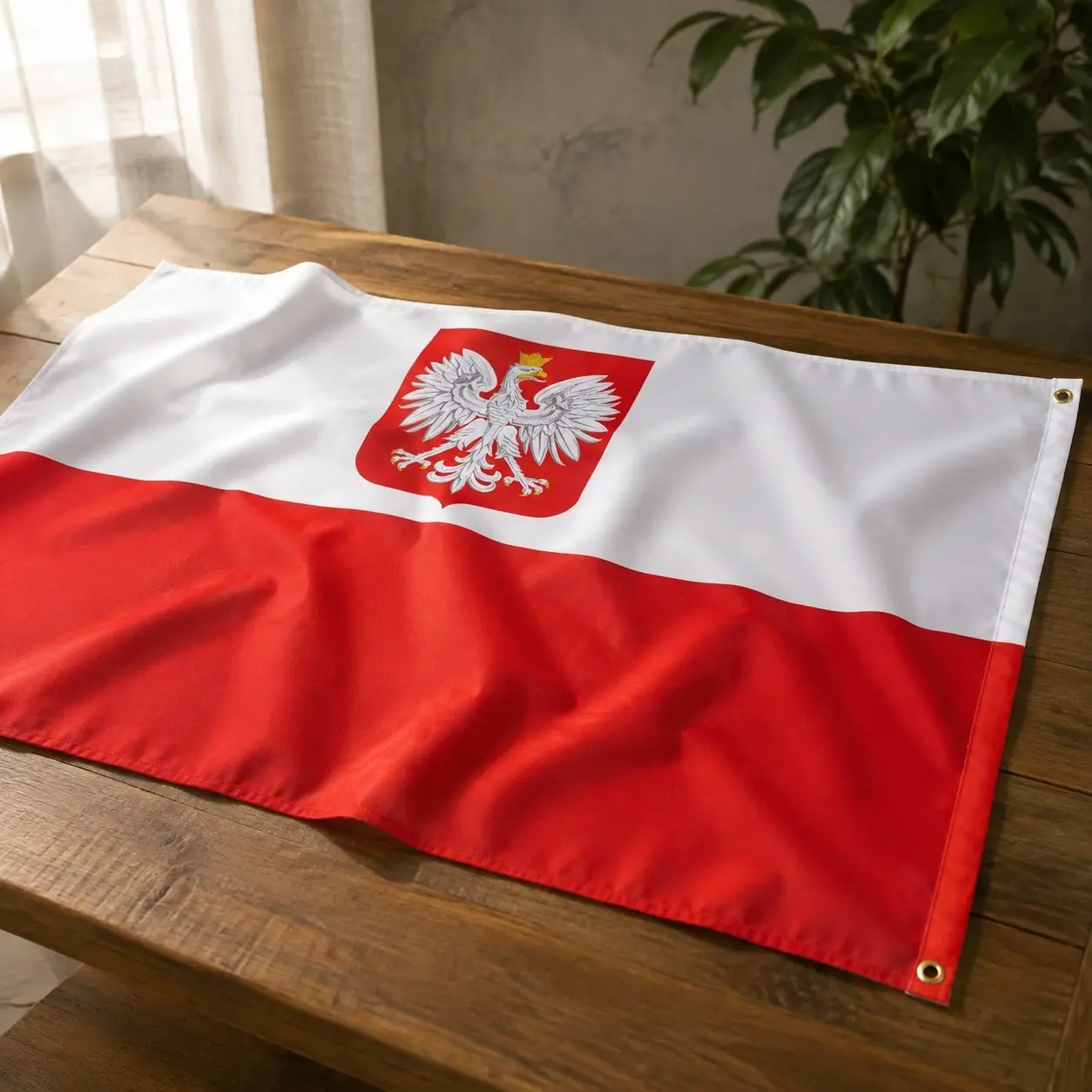 3x5 Foot Poland State Ensign Flag - Vivid Color and Fade proof - Canvas Header and Double Stitched - Polish Eagle Flags Polyester with Brass Grommets 3 X 5 FtGift