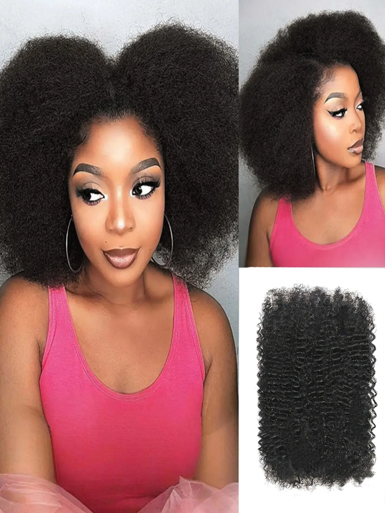 Afro Kinky Bulk Human Hair for Braiding, Human Hair Dreadlocks 30g/PC, Natural Remy Human Hair Extension, Perfect for Styling and Extensions