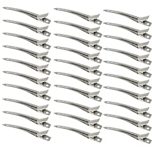 30 Packs Hair Clips, Duck Bill Clips, Hair Coloring, Hair Clips & Barrettes, 3.5 Inches Rustproof Metal   Clips with Holes for Hair Styling,